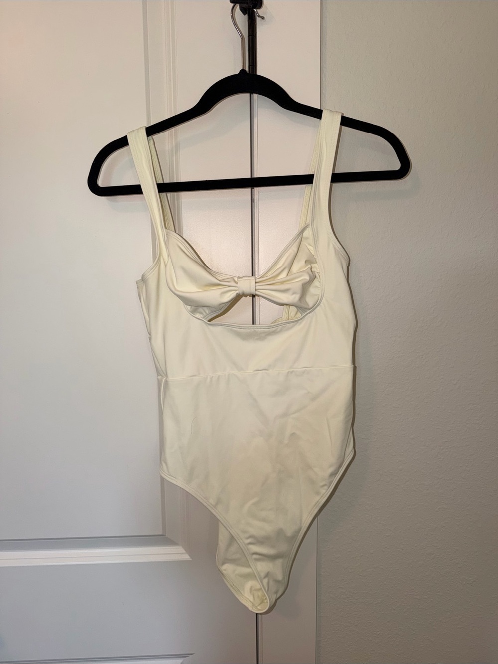 Cream Bow Front One-Piece Swimsuit